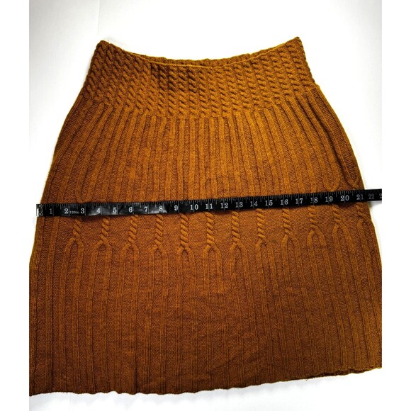 Far Away From Close Anthropologie Skirt Small Mustard Wool Blend Cable Knit Boho - Picture 7 of 12